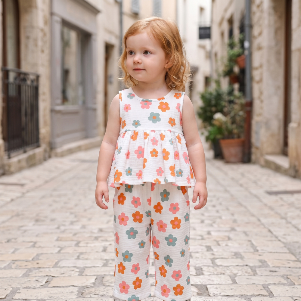 Lilo Floral Tank and Pants Set - White
