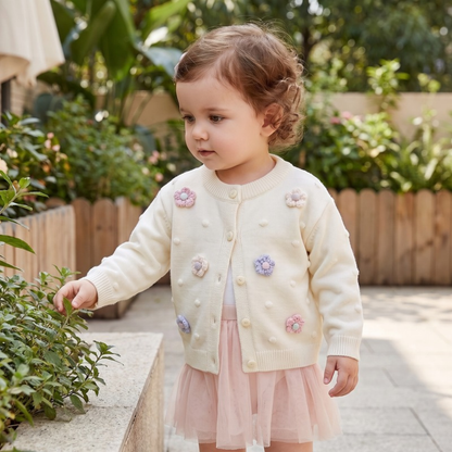 Lilo Lace Knit Cardigan - Pink