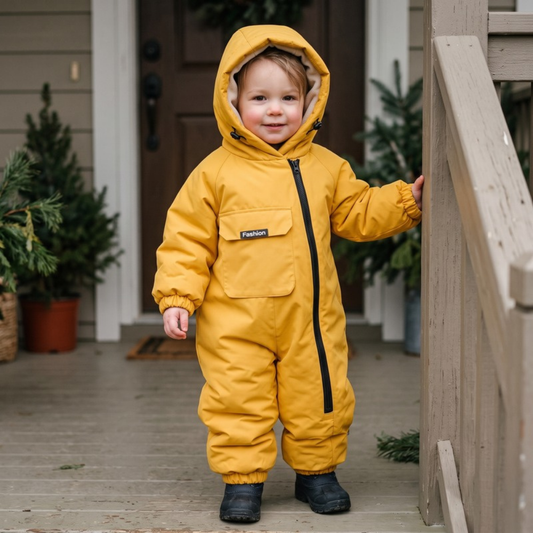 Lilo Kids Fleece Lined Ski Suit - Mustard Yellow