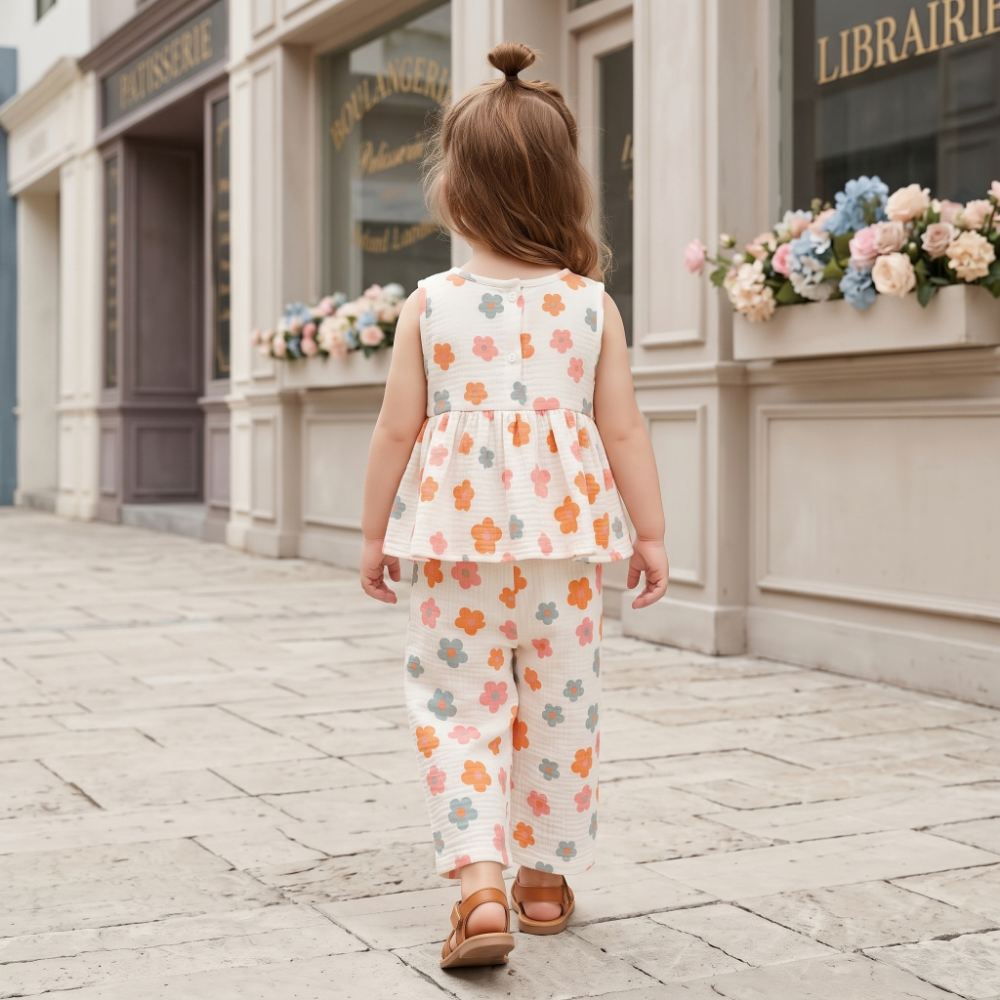 Lilo Floral Tank and Pants Set - White
