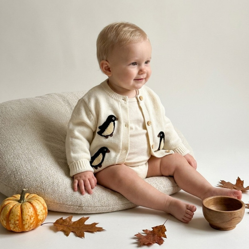 Lilo Embroidered Knit Cardigan - Ivory