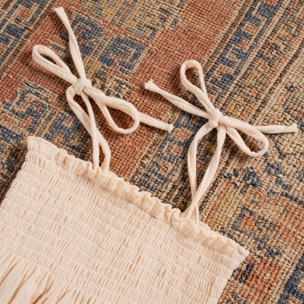 Lilo Cotton Strap Trouser Set - Beige