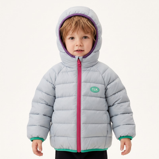 Lilo Lightweight Colour Block Hooded Jacket - Light Blue