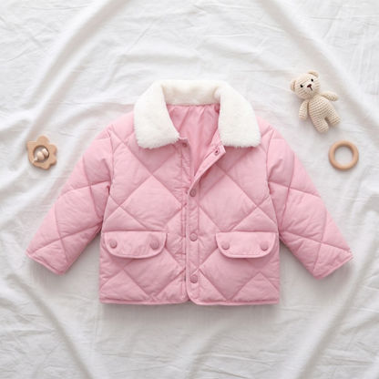 Lilo Fur Collar Winter Coat - Pink