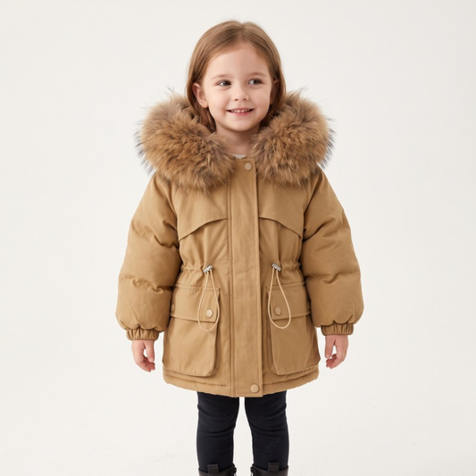 Lilo Girls Parka Coat - Camel
