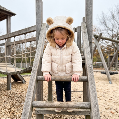 Lilo Fleece Lined Hooded Jacket - Cream