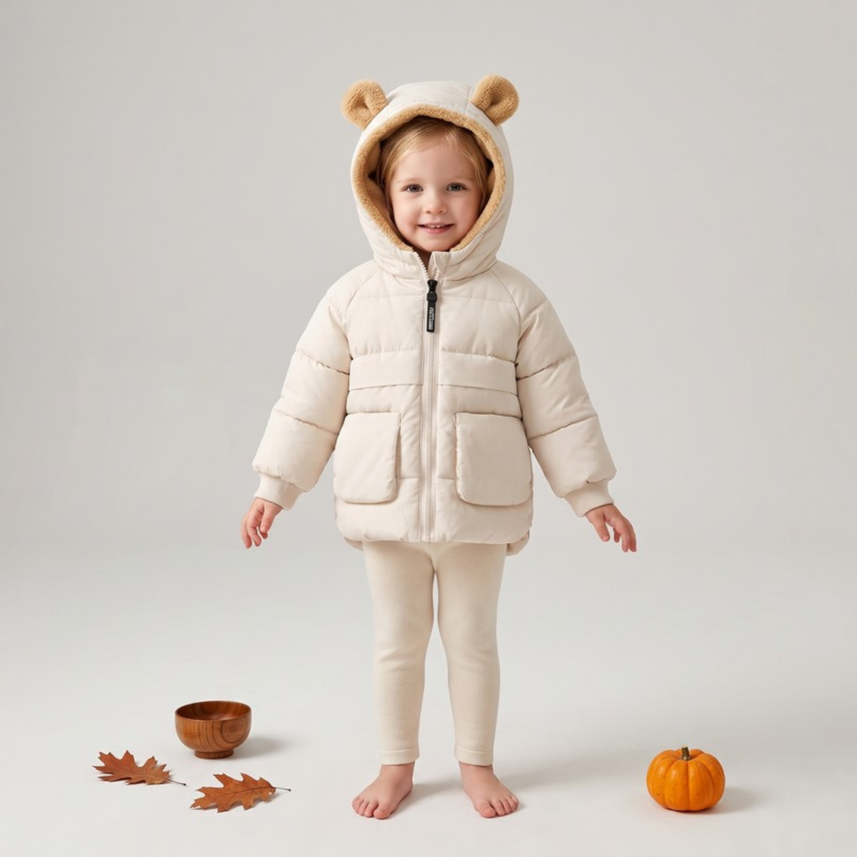 Lilo Fleece Lined Hooded Jacket - Cream
