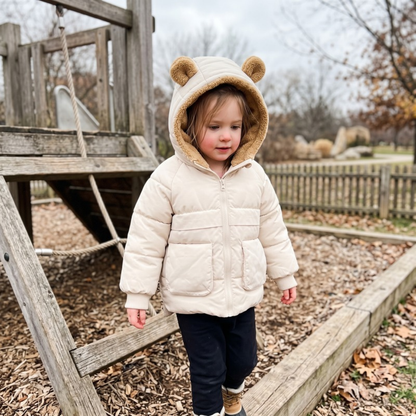 Lilo Fleece Lined Hooded Jacket - Cream