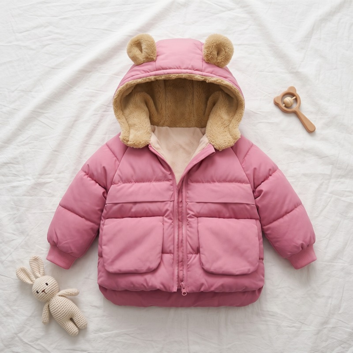 Lilo Fleece Lined Hooded Jacket - Pink