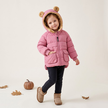 Lilo Fleece Lined Hooded Jacket - Pink