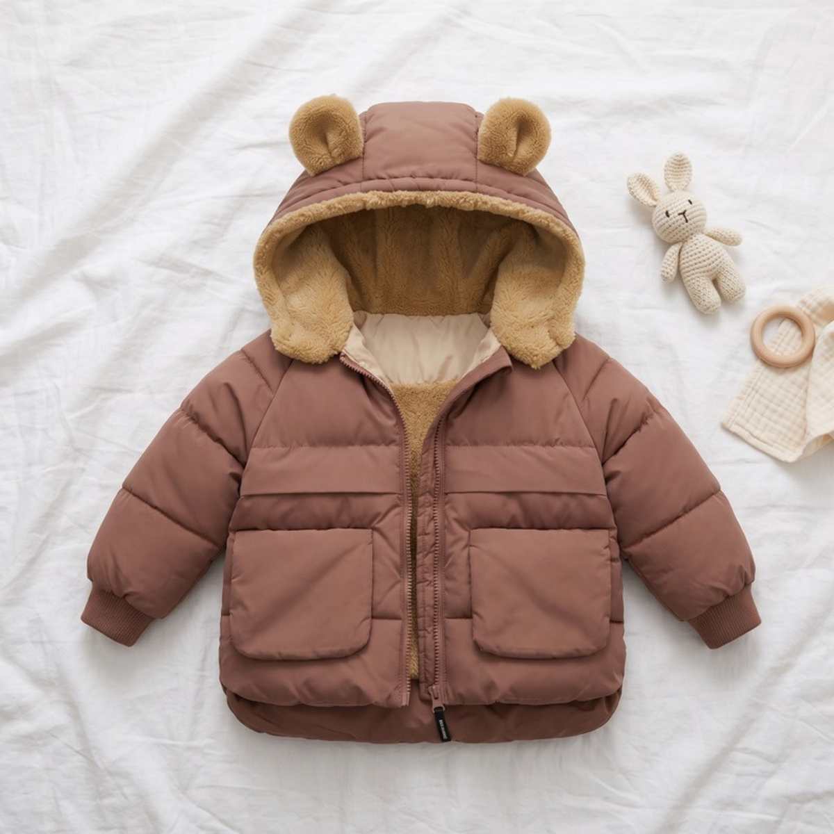 Lilo Fleece Lined Hooded Jacket - Cocoa