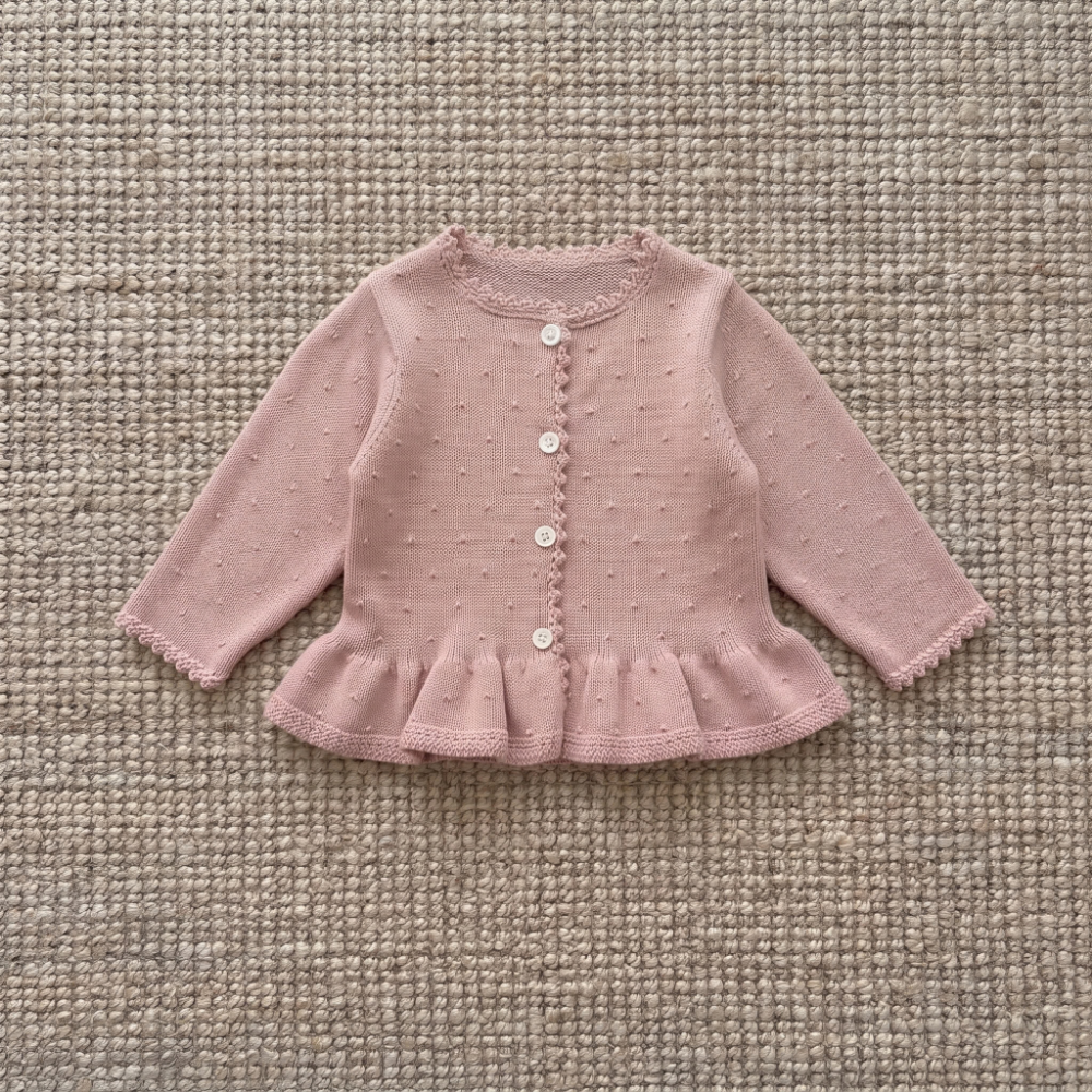 Lilo Cotton Cardigan Skirt Set - Pink