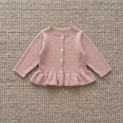Lilo Cotton Cardigan Skirt Set - Pink