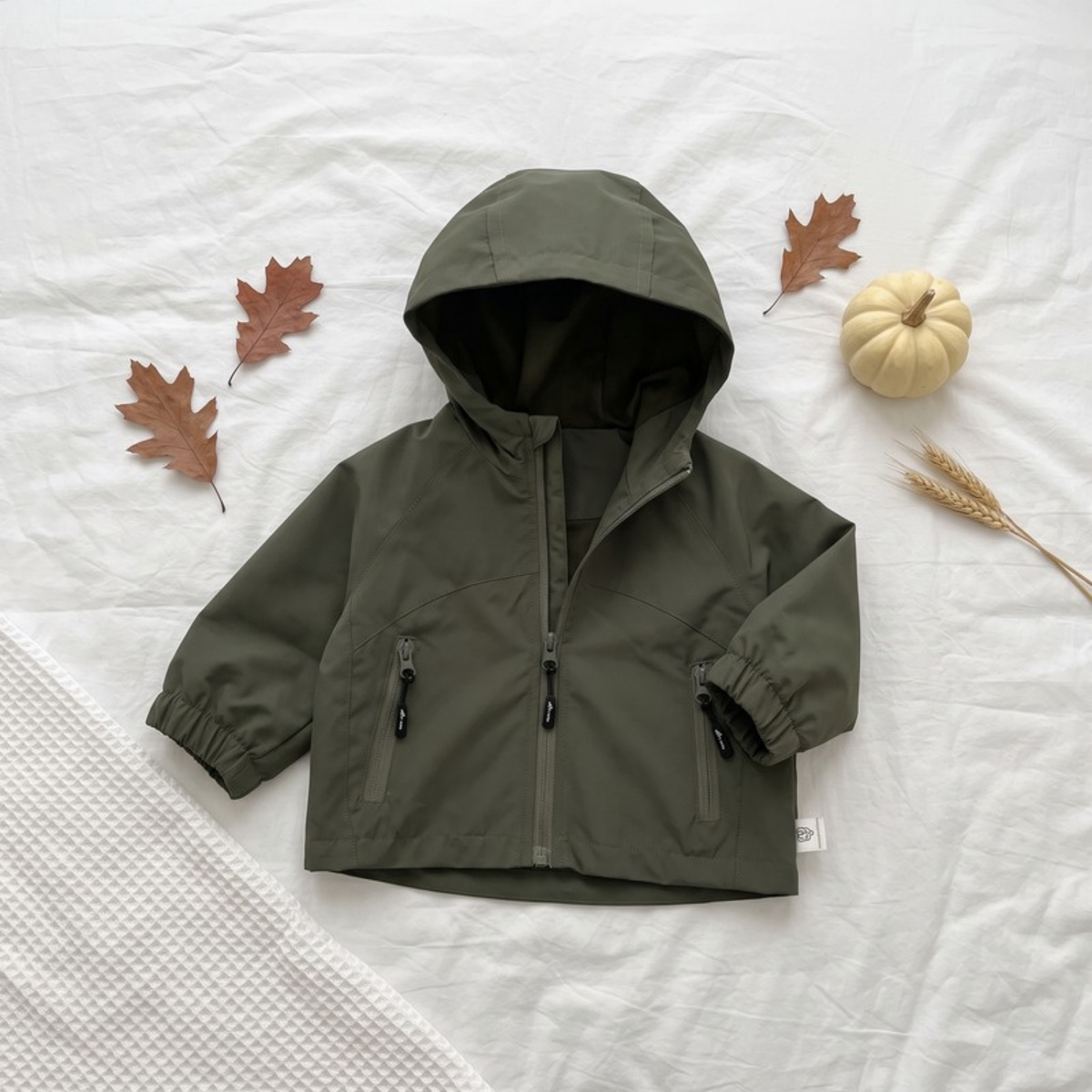 Lilo Hooded Windproof Boys Jacket - Olive
