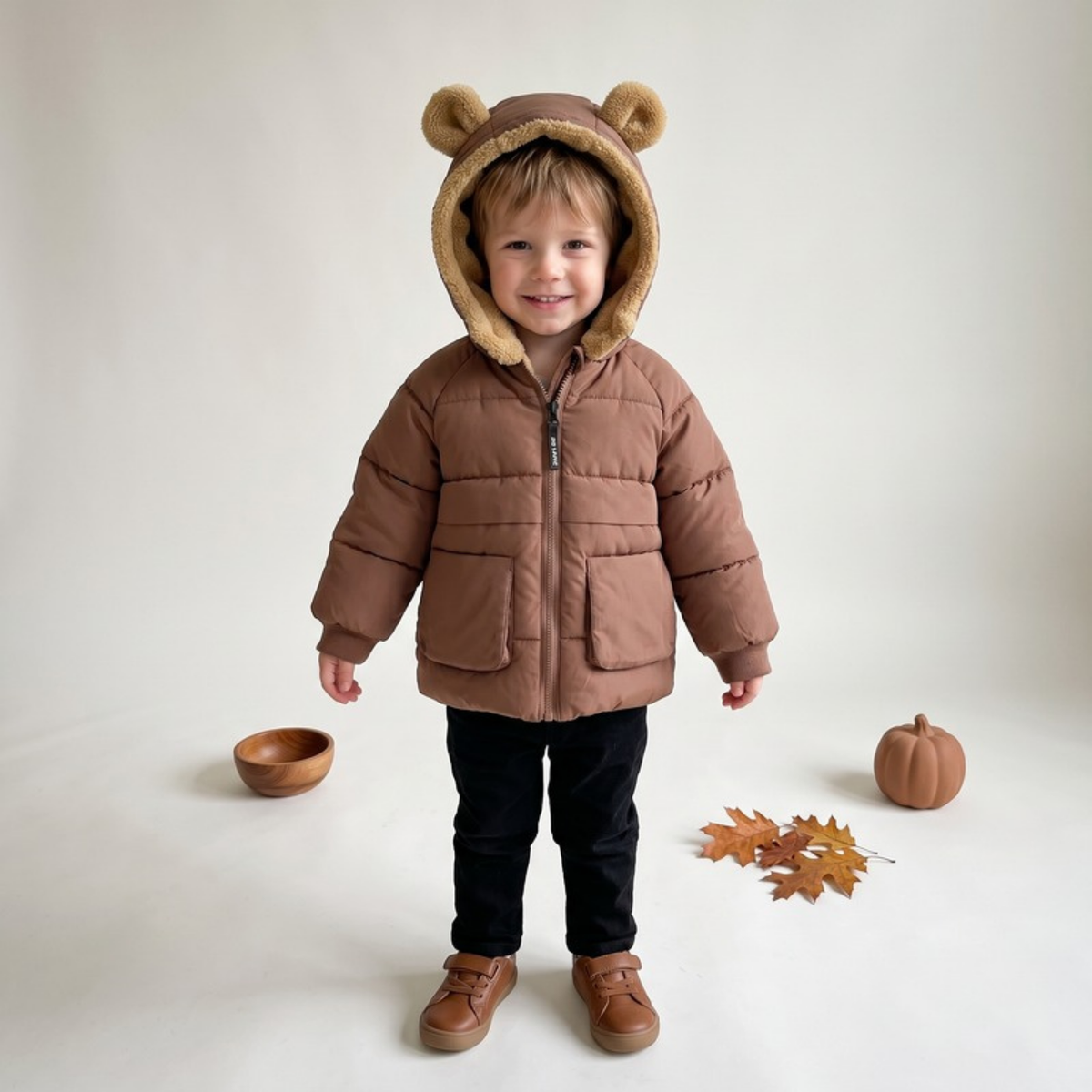 Lilo Fleece Lined Hooded Jacket - Cocoa