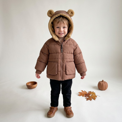 Lilo Fleece Lined Hooded Jacket - Cocoa