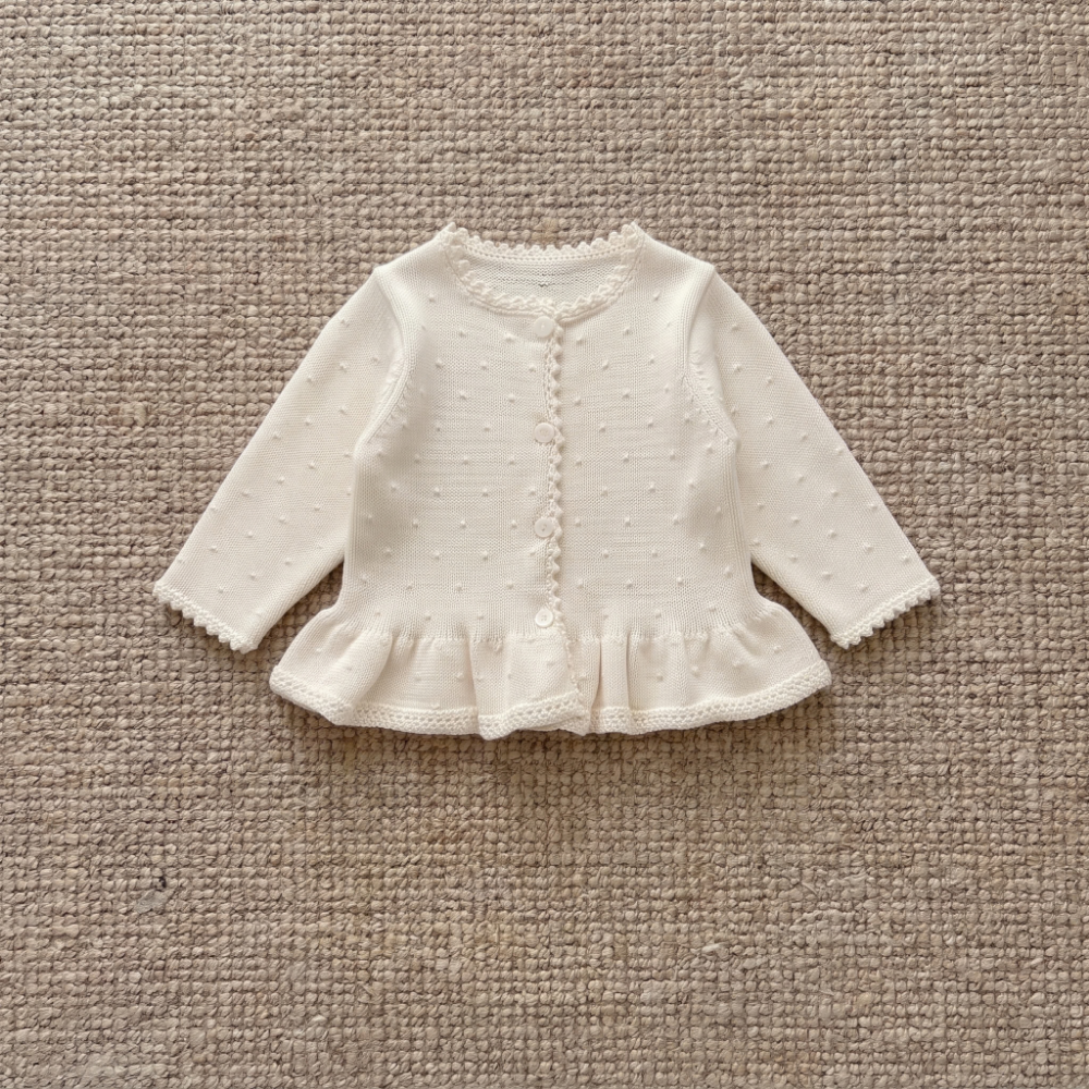 Lilo Cotton Cardigan Skirt Set - Off White