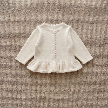 Lilo Cotton Cardigan Skirt Set - Off White