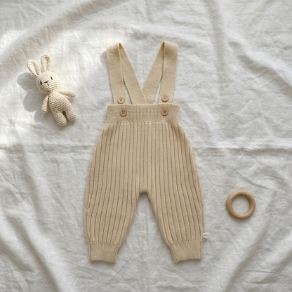 Lilo Knit Baby Overalls - Oatmeal