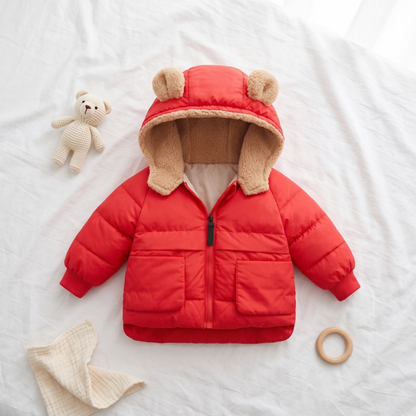 Lilo Fleece Lined Hooded Jacket - Red