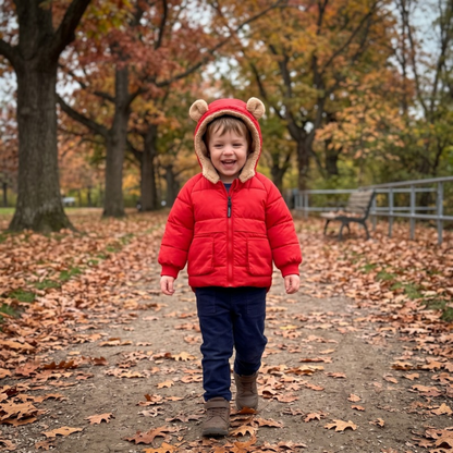 Lilo Fleece Lined Hooded Jacket - Red