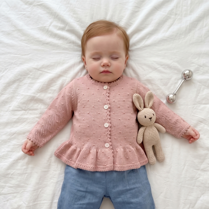 Lilo Cotton Cardigan Skirt Set - Pink