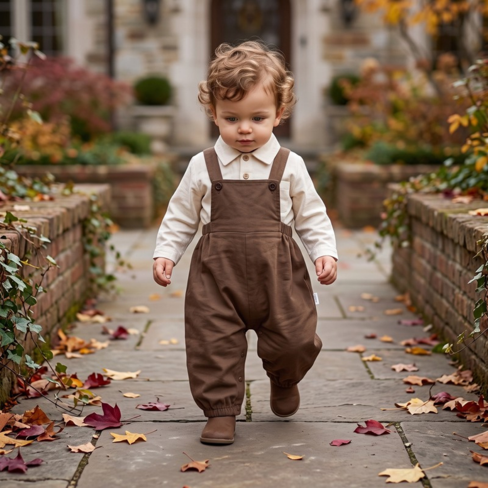 Lilo Baby Dungaree Two Piece Set - Brown