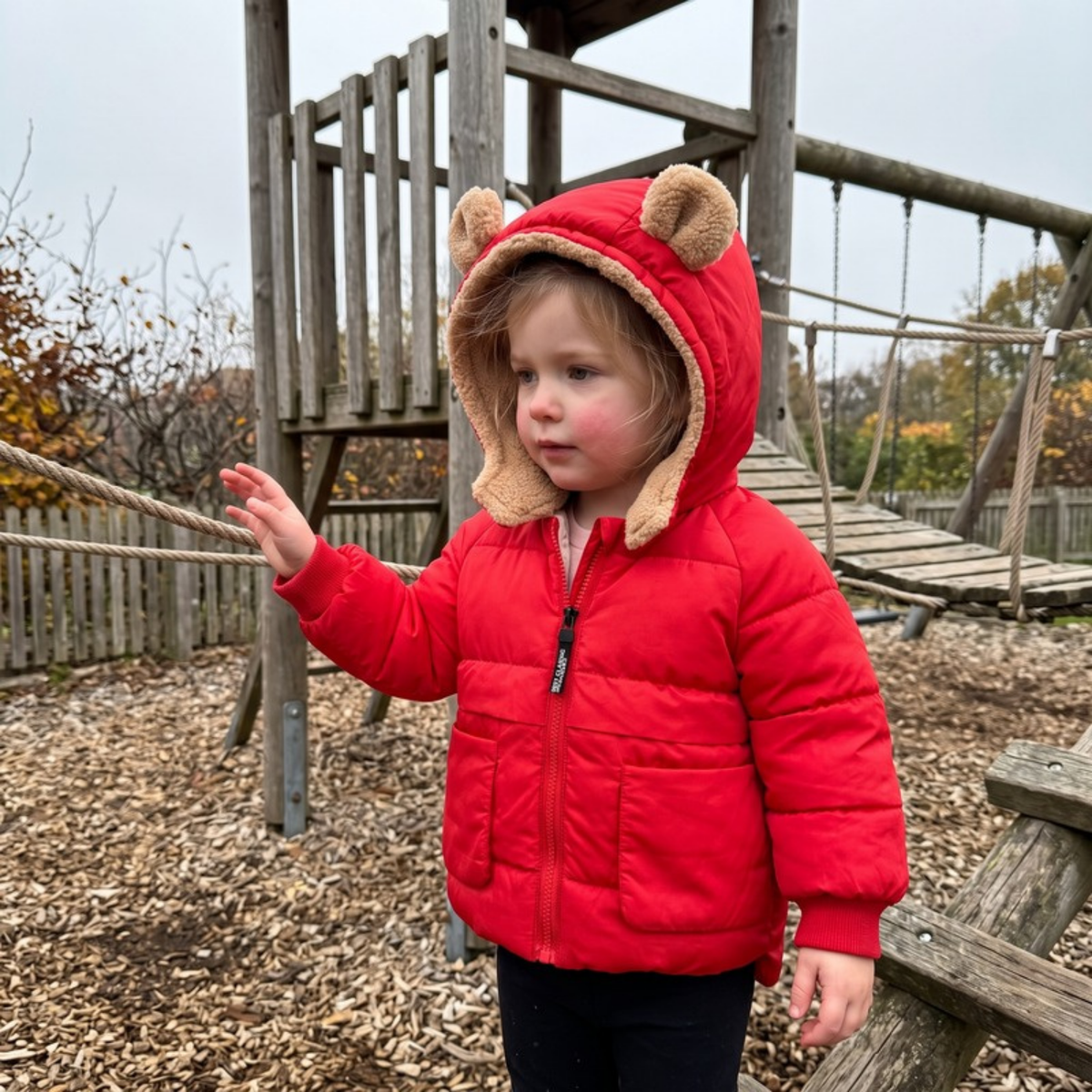 Lilo Fleece Lined Hooded Jacket - Red