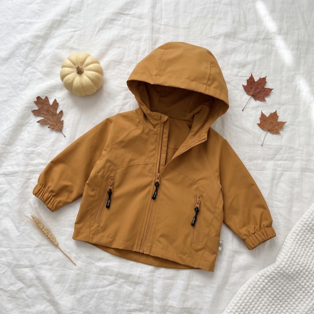 Lilo Hooded Windproof Boys Jacket - Mustard