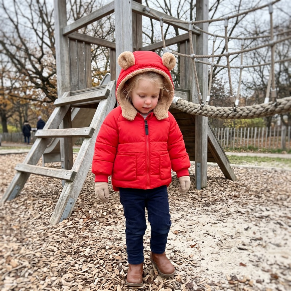 Lilo Fleece Lined Hooded Jacket - Red