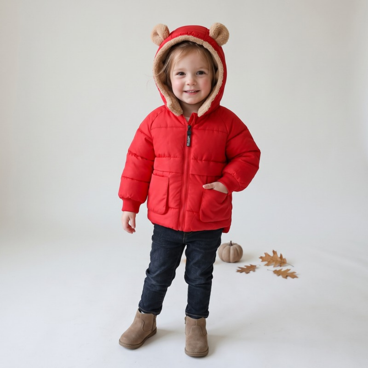 Lilo Fleece Lined Hooded Jacket - Red