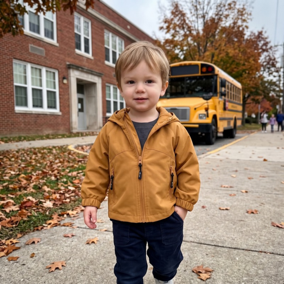 Lilo Hooded Windproof Boys Jacket - Mustard