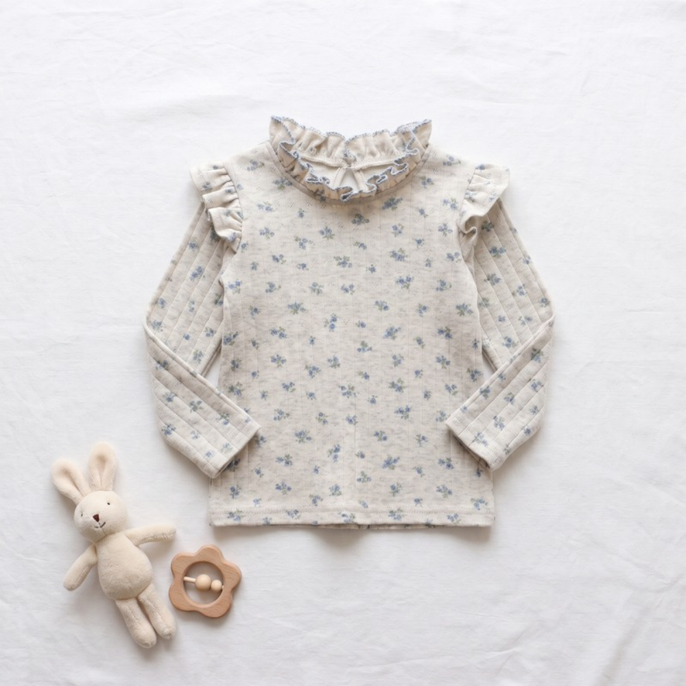 Lilo Petal Girls Floral Top - Cream Floral