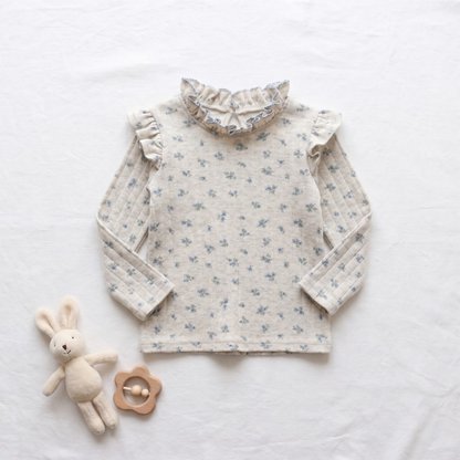 Lilo Petal Girls Floral Top - Cream Floral