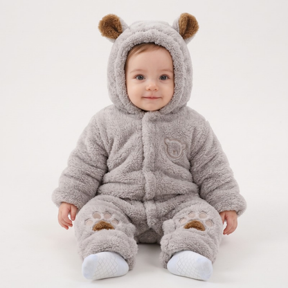 Lilo Teddy Bear Plush Romper - Grey