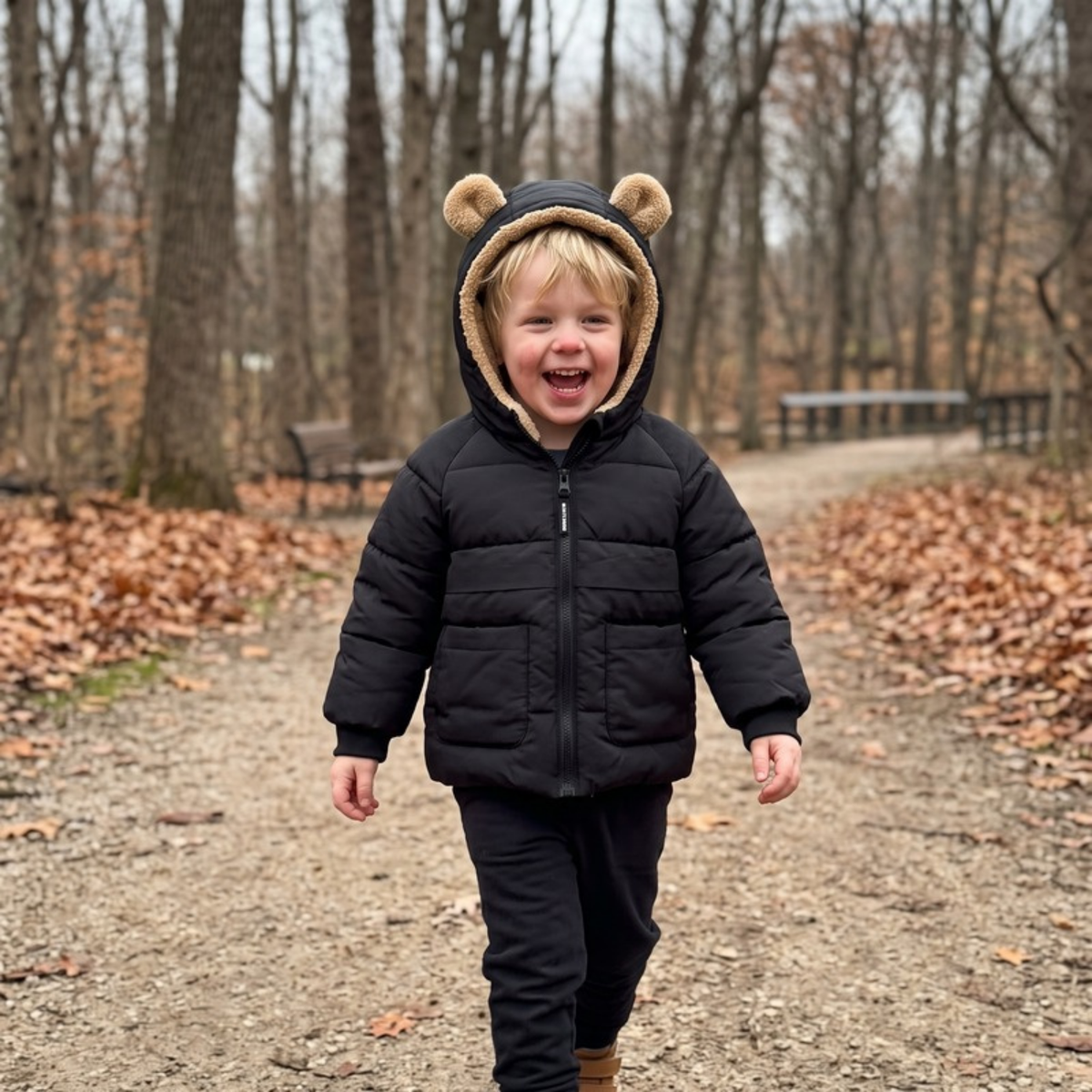 Lilo Fleece Lined Hooded Jacket - Black