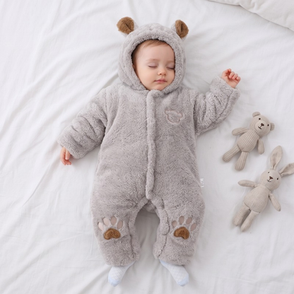 Lilo Teddy Bear Plush Romper - Grey