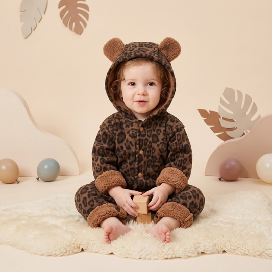 Lilo Padded Cotton Hooded Baby Jumpsuit