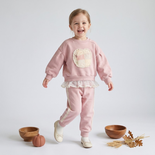 Lilo Fleece Sweatshirt and Pants Set - Pink