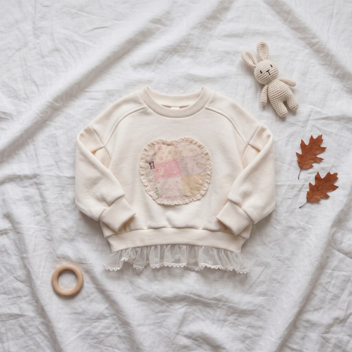 Lilo Fleece Sweatshirt and Pants Set - Cream