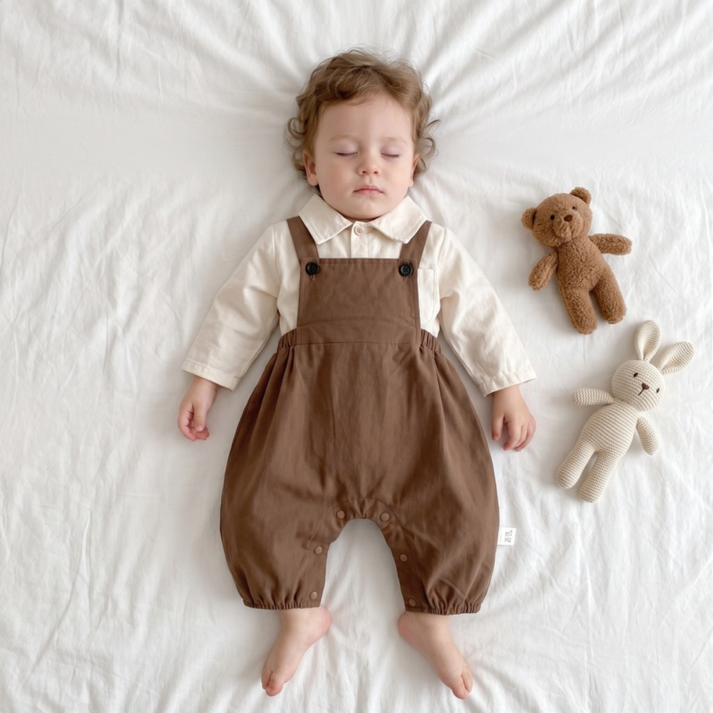 Lilo Baby Dungaree Two Piece Set - Brown