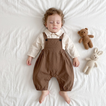Lilo Baby Dungaree Two Piece Set - Brown