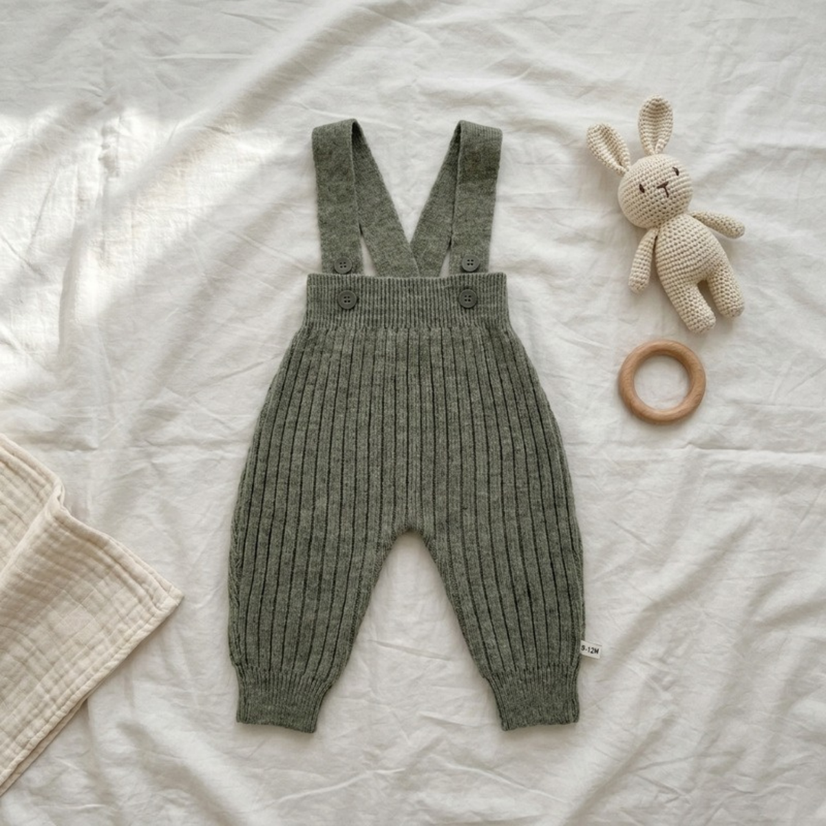 Lilo Knit Baby Overalls - Sage
