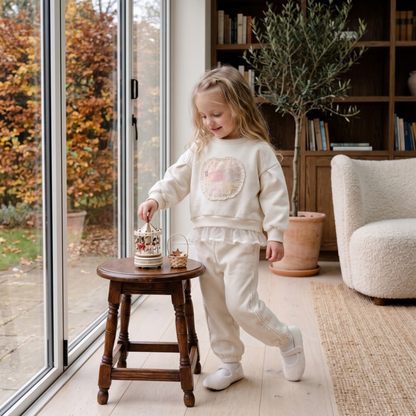 Lilo Fleece Sweatshirt and Pants Set - Cream