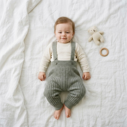 Lilo Knit Baby Overalls - Sage