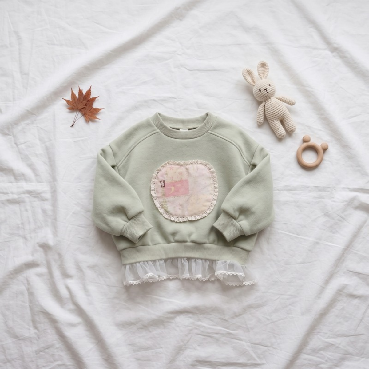 Lilo Fleece Sweatshirt and Pants Set - Sage Green