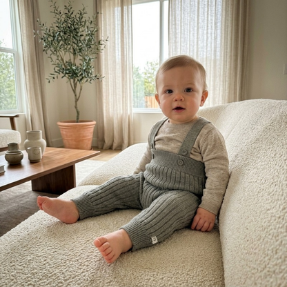 Lilo Knit Baby Overalls - Sage