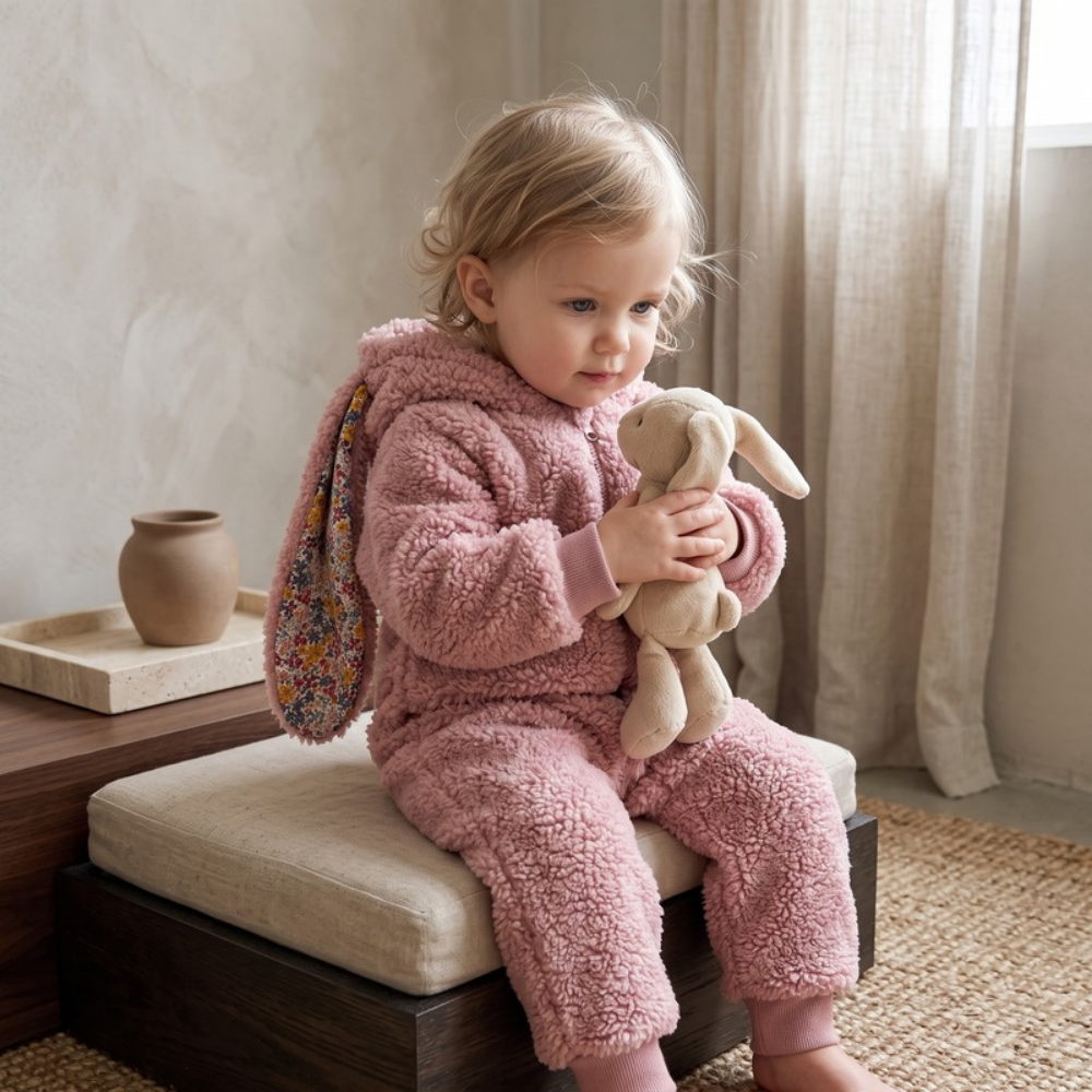 Lilo Plush Bunny Romper - Pink