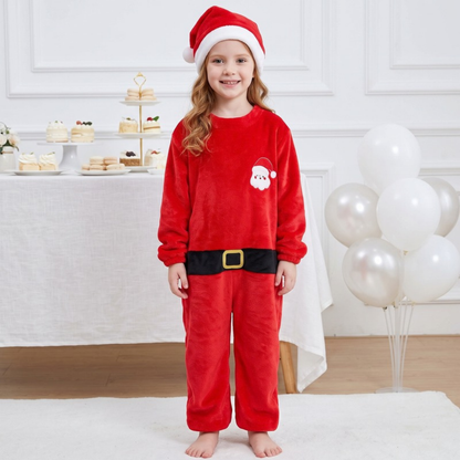 Lilo Flannel Christmas Pyjama Romper - Red Santa