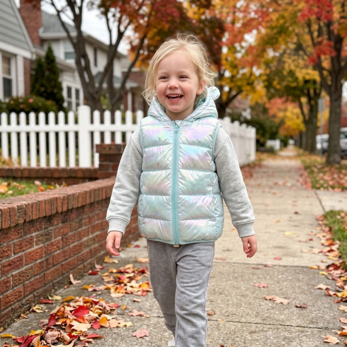 Lilo Hooded Puffer Vest - Shimmer Mint